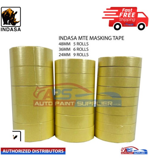 INDASA MASKING TAPE ROLL 24/36/48mm PACK OF 9/6/5